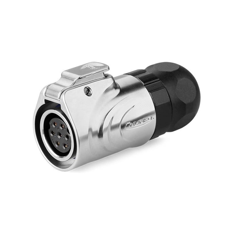 CNLINKO LP16 7-Pin Reverse Mount Female Plug and Male Socket for Automotive Machinery Outdoor Use IP68 Waterproof Circular Connector Metal Shell Quick-Connect Aviation Connector (7-Pin) - Image 2